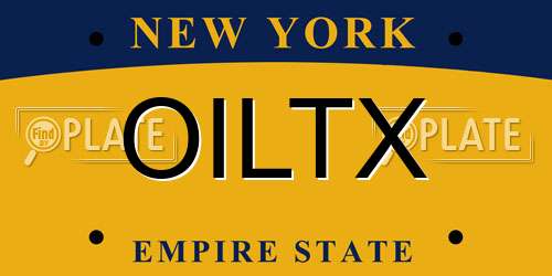 OILTX New York License Plate