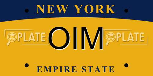 OIM New York License Plate