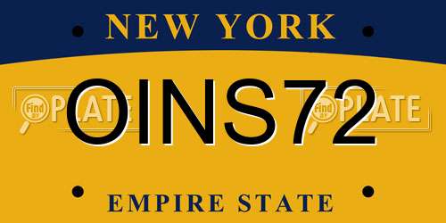 OINS72 New York License Plate