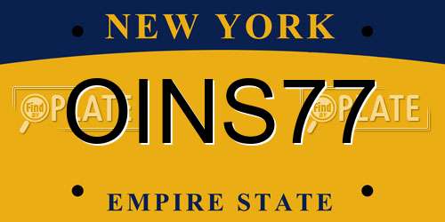 OINS77 New York License Plate