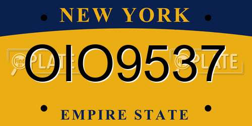 OIO9537 New York License Plate