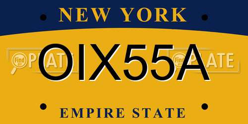 OIX55A New York License Plate