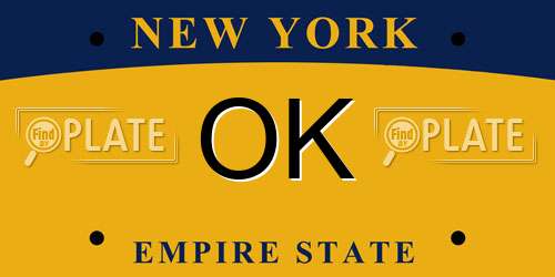 OK New York License Plate
