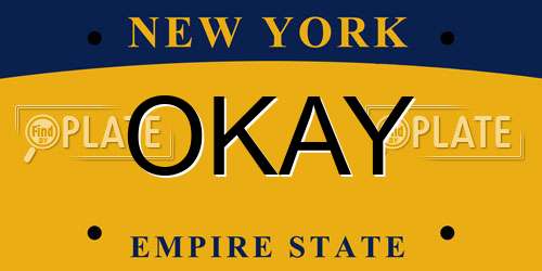 OKAY New York License Plate
