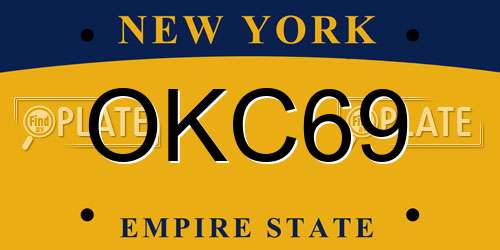 OKC69 New York License Plate