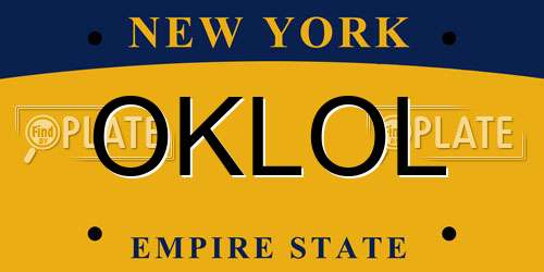 OKLOL New York License Plate