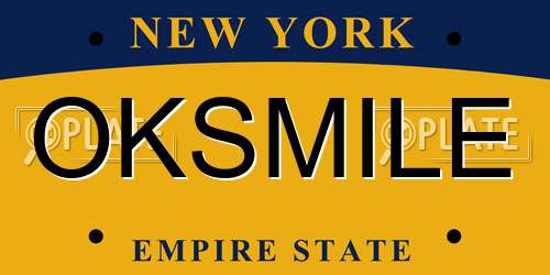 OKSMILE New York License Plate