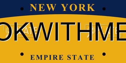OKWITHME New York License Plate