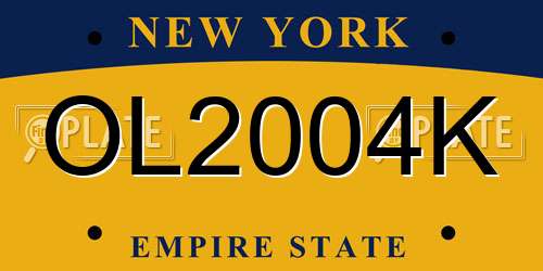 OL2004K New York License Plate