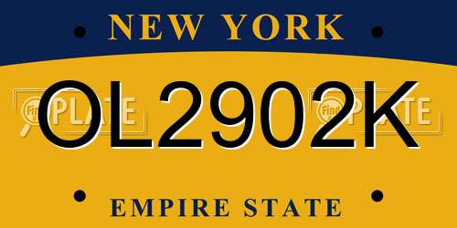 OL2902K New York License Plate