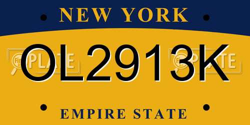 OL2913K New York License Plate