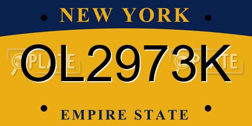 OL2973K New York License Plate