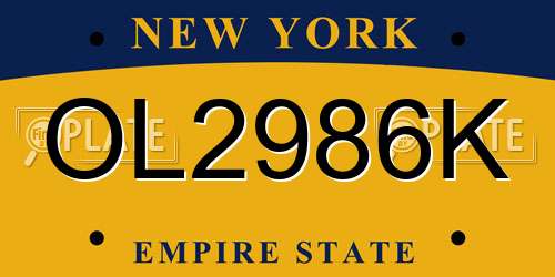 OL2986K New York License Plate