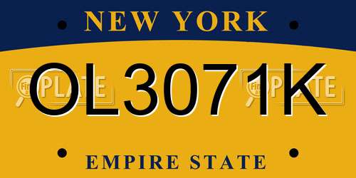 OL3071K New York License Plate