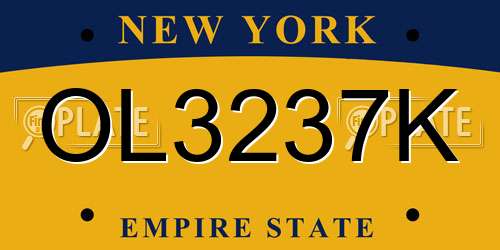 OL3237K New York License Plate
