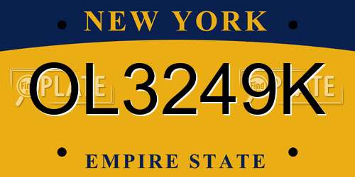 OL3249K New York License Plate