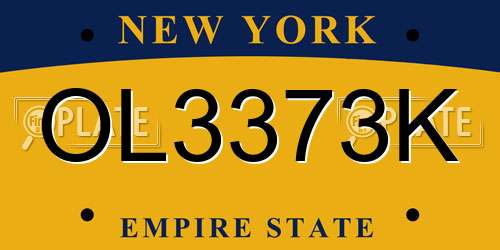 OL3373K New York License Plate