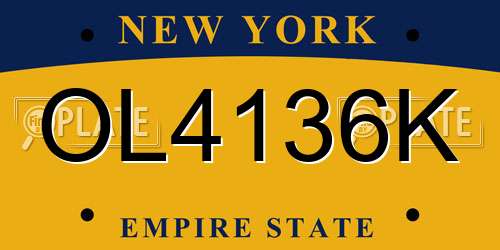 OL4136K New York License Plate