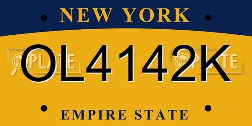 OL4142K New York License Plate