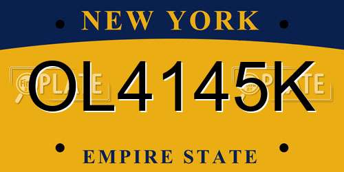 OL4145K New York License Plate