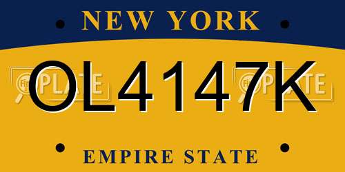 OL4147K New York License Plate