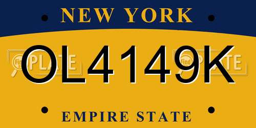 OL4149K New York License Plate
