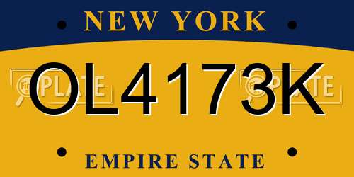 OL4173K New York License Plate