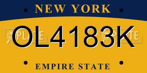 OL4183K New York License Plate