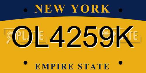 OL4259K New York License Plate