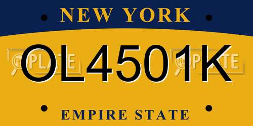 OL4501K New York License Plate