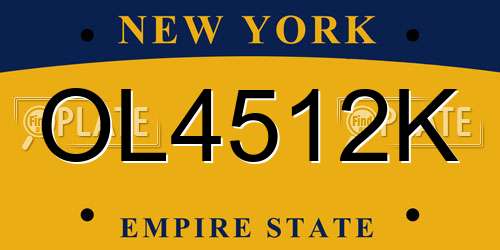 OL4512K New York License Plate