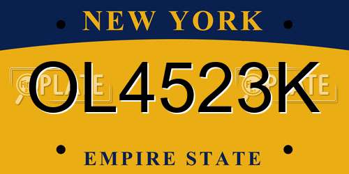 OL4523K New York License Plate