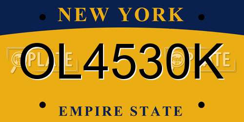 OL4530K New York License Plate