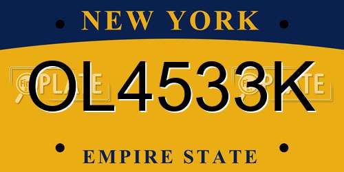 OL4533K New York License Plate