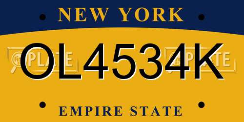 OL4534K New York License Plate