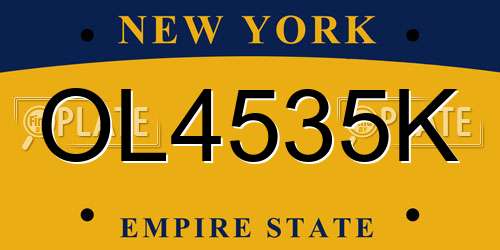 OL4535K New York License Plate