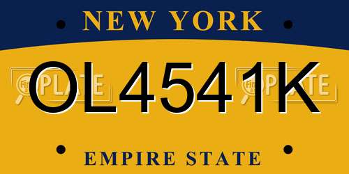 OL4541K New York License Plate