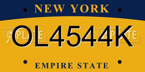 OL4544K New York License Plate