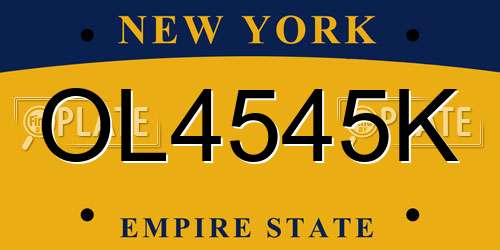 OL4545K New York License Plate