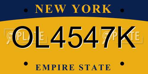 OL4547K New York License Plate