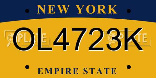 OL4723K New York License Plate