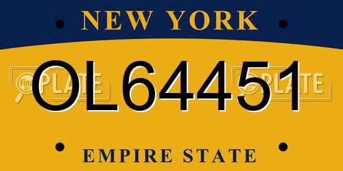OL64451 New York License Plate