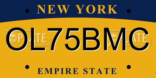 OL75BMC New York License Plate
