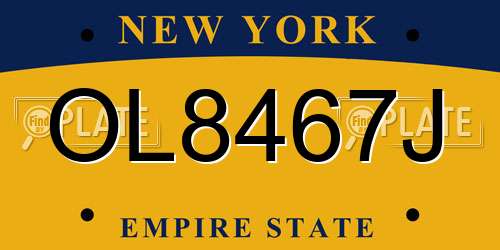 OL8467J New York License Plate