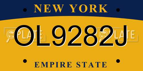 OL9282J New York License Plate
