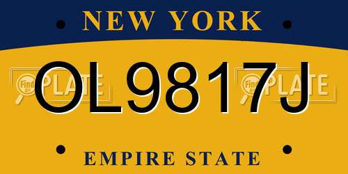 OL9817J New York License Plate