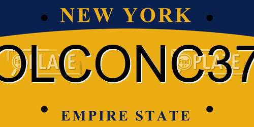 OLCONC37 New York License Plate