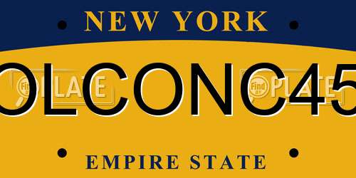 OLCONC45 New York License Plate
