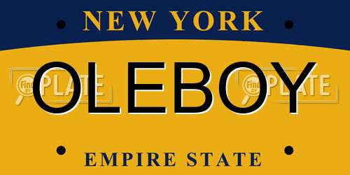 OLEBOY New York License Plate