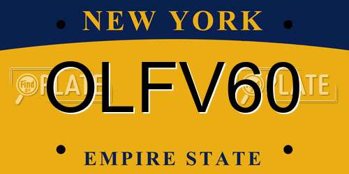 OLFV60 New York License Plate
